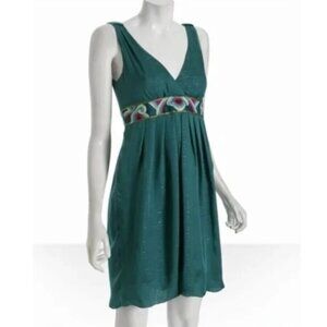 Nicole Miller silk and gold metallic bubble hem dress Size 12